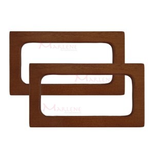Alça de madeira para bolsa retangular 15x8 cm com 1 par