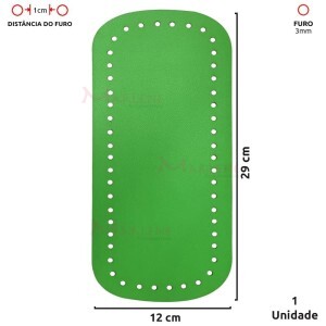 Fundo para bolsa de crochê 12x29cm retangular em couro sintético