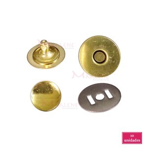 Botão de ímã 18mm com 10 latonado com rebite