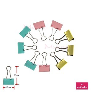 Clipe prendedor 15mm 10 unidades colorido