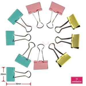 Clipe prendedor 20mm 10 unidades colorido
