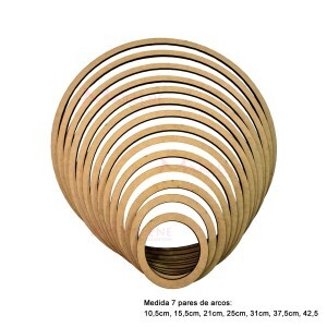 Kit arcos crú com 7 molduras em MDF