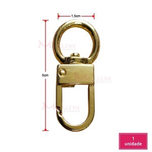 Mosquetão 15mm  ouro com argola TP15042