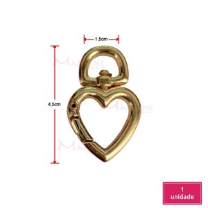 Coração articulado ouro pequeno (Mosquetão)