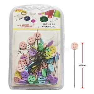 Alfinete para patchwork cabeça botão com 60 unidades