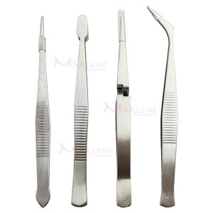 Kit com 4 pinças em aço