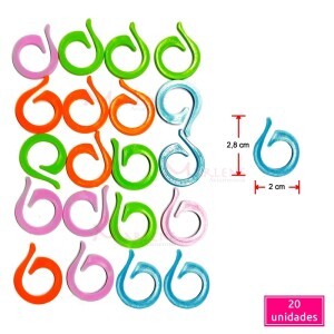 Marcador Anzol com 20 unidades para crochê e tricô