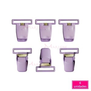 Prendedor jacaré suspensório 25mm 6 unidades cores