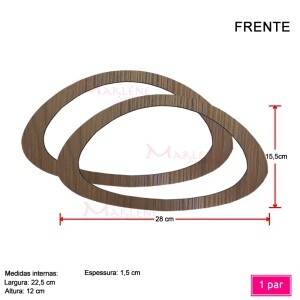 Alça mdf meia argola oval 