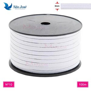 Elástico São José pigeon nº10 6mm 100m branco
