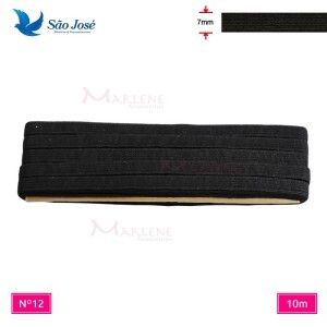 Elástico São José pigeon nº12 7mm 10m preto