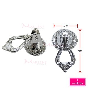 Puxador com alça redondo níquel 1635 com 1 unidade