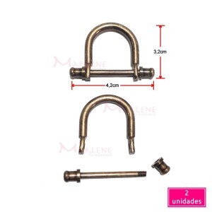 Porta alça metal ouro velho com 2 unidades removíveis