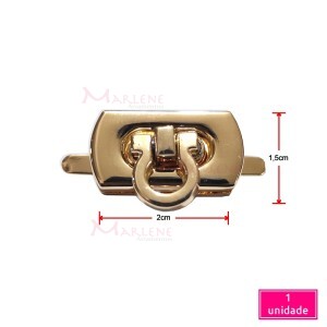 Fecho para bolsa pequeno ouro com encaixe com 1 unidade