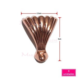 Pé de metal concha grande 4 unidades bronze 15278