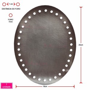 Fundo de bolsa marrom 19X25cm oval sintético