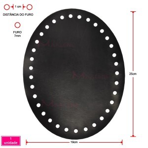 Fundo de bolsa preto 19X25cm oval sintético