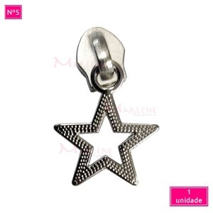 Cursor nº5 estrela vazada níquel artesanal unidade