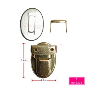 Fecho para bolsa com encaixe latonado