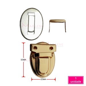 Fecho para bolsa com encaixe ouro