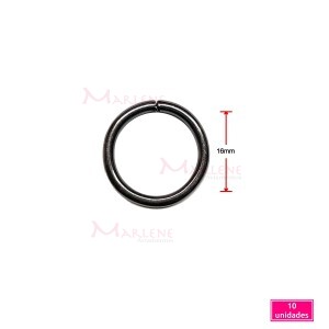 Argola 16mm grafite aberta com 10 unidades