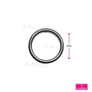 Argola 19mm níquel aberta com 10 unidades