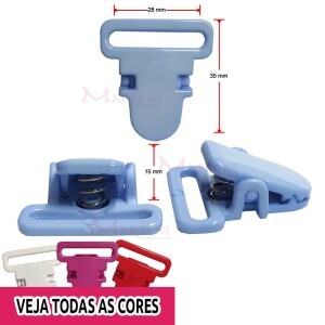 Prendedor jacaré 28mm para suspensório e chupeta com 2 unidades