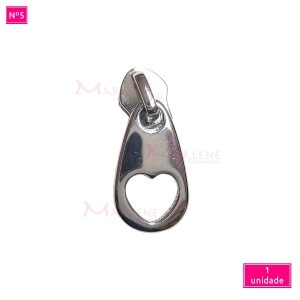 Cursor nº5 detalhe coração vazado níquel artesanal unidade