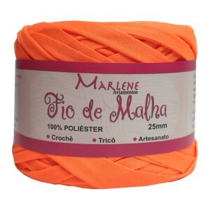 Fio de malha laranja fluor 25mm 272g M-028 poliéster