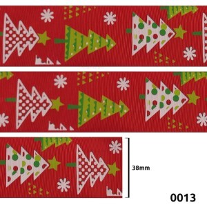 Fita de gorgurão 38mm noite feliz vermelho 0013 por metro