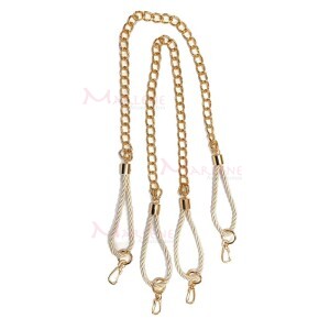 Alça com corrente ouro cordão São Francisco ponteira e mosquetão par