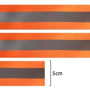 Fita refletiva 5cm laranja fluorescente por metro