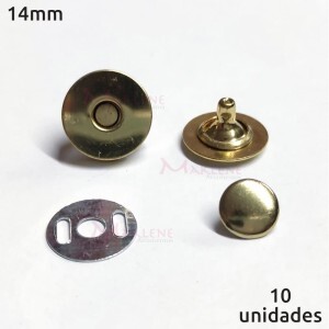 Botão imantado com rebite 14mm com 10 unidades latonado