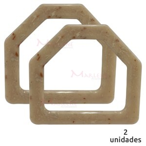 Alça para bolsa meia argola marfim mesclado 7652 com 1 par