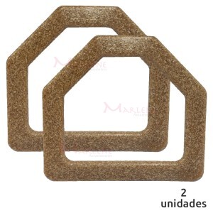 Alça para bolsa meia argola cor madeira 7652 com 1 par (Plástica)