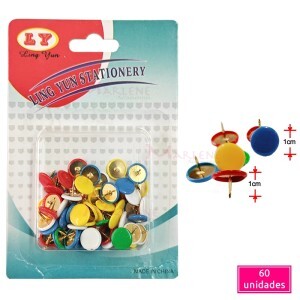 Tachinha metal colorida com 60 unidades