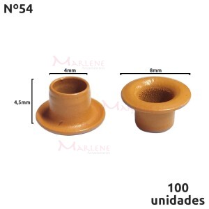 Ilhós 54 alumínio Baxmann com 100 unidades