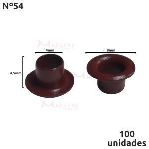 Ilhós 54 alumínio Baxmann com 100 unidades