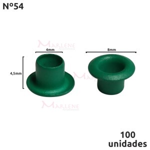 Ilhós 54 alumínio Baxmann com 100 unidades