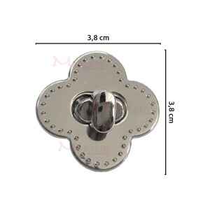 Fecho para bolsa flor níquel com encaixe XK-1260
