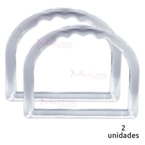 Alça para bolsa meia argola cristal 7337