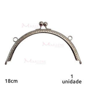 Armação fecho da vovó oval 18cm níquel c/furo e argola RO.151256