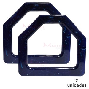 Alça para bolsa meia argola azul mesclado 7652 com 1 par