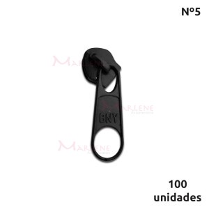 Cursor de ziper nº5 comum  com 100 unidades preto metal