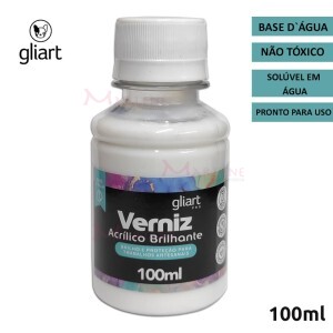 Verniz acrílico brilhante com 100 ml Gliart