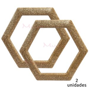 Alça para bolsa hexagonal cor madeira 7708 com 1 par (Plástica)