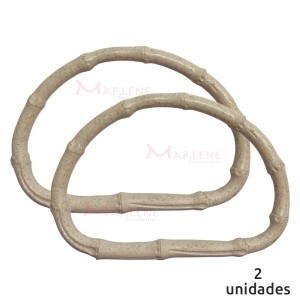 Alça para bolsa meia argola 7490 cor palha com 1 par