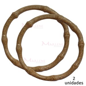 Alça para bolsa redonda 7491 cor madeira com 1 par (Plástica)