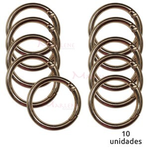 Argola articulada 30mm ouro light (Mosquetão) 10 unidades importada