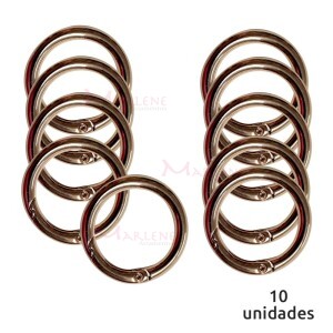 Argola articulada 20mm ouro light (Mosquetão) 10 unidades importada